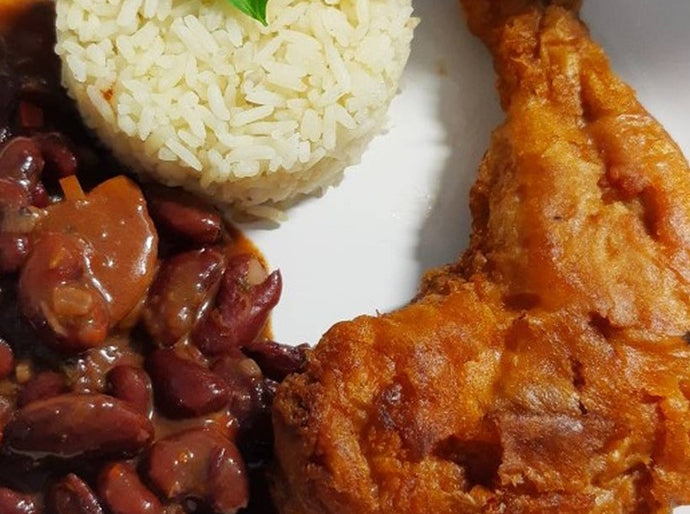 Fry Chicken - Red Bean Stew - Rice