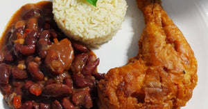 Fry Chicken - Red Bean Stew - Rice