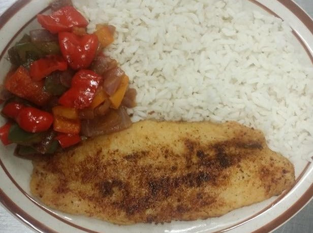 Fish Pollock, Rice, Bell Pepper Medley