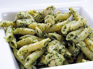 Pasta Penne Pesto. Add Protein