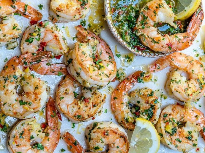 Shrimps Sandwich, Chimichurri, Side Salad